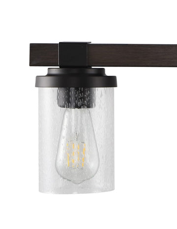 Bungalow Iron/Seeded Glass Rustic Farmhouse LED Vanity Light